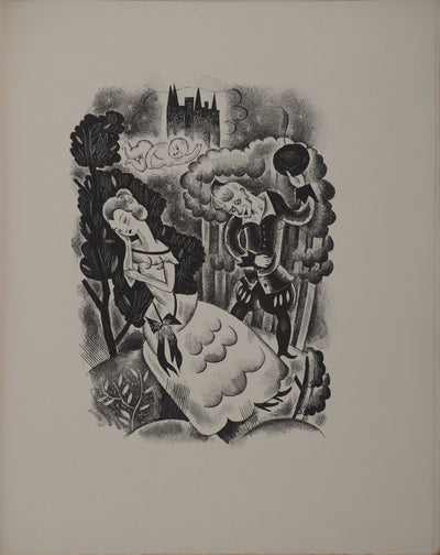 Adrien EKMAN : Les contes : La belle et le courtisan,, Lithographie originale (photo de détail 2) - Crédit photo : Galerie Art.Paris