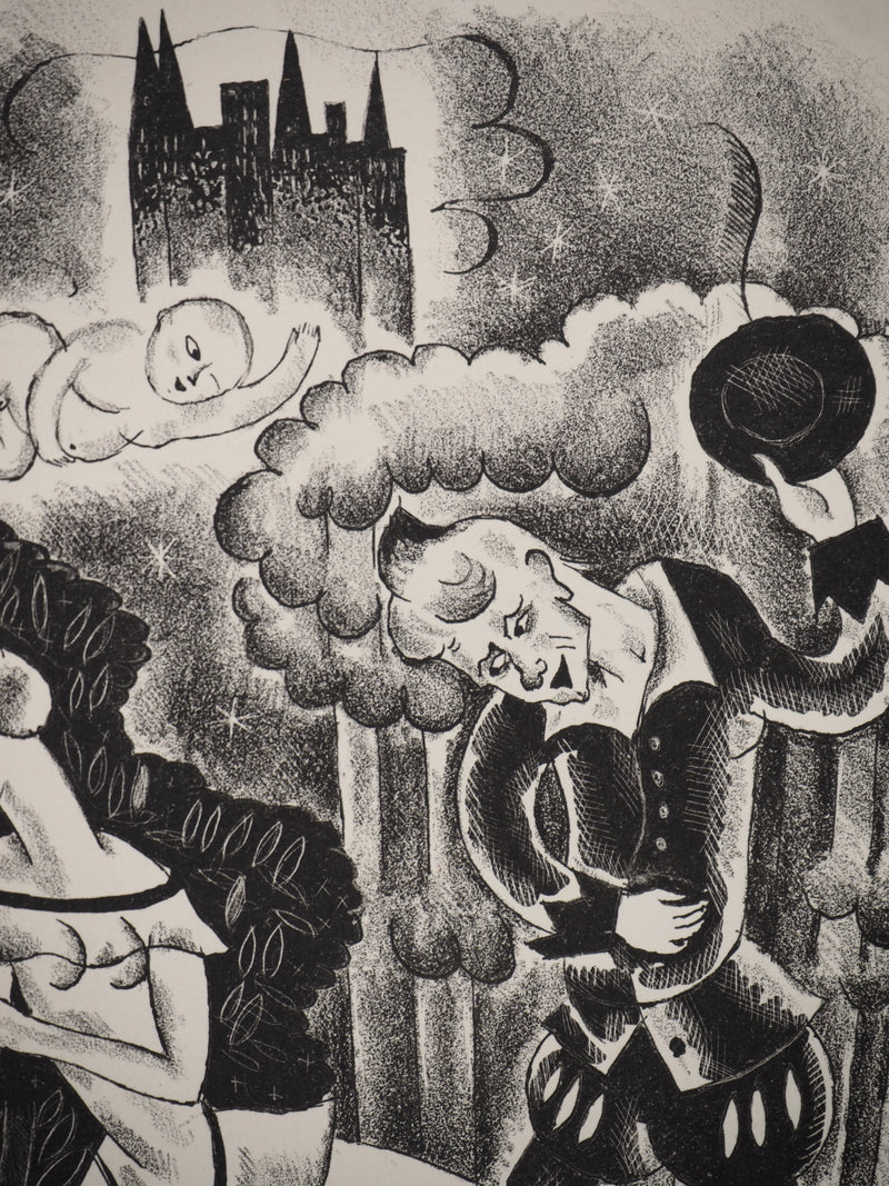 Adrien EKMAN : Les contes : La belle et le courtisan,, Lithographie originale (photo de détail 3) - Crédit photo : Galerie Art.Paris
