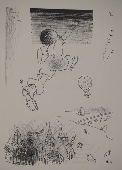 Georges ANNENKOFF : Les contes : Le Petit Poucet,, Lithographie originale (vue générale) - Crédit photo : Galerie Art.Paris