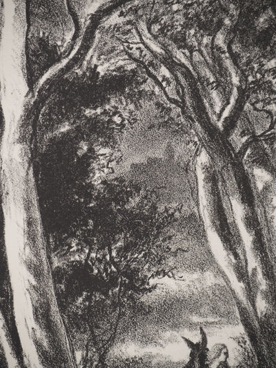 Berthold MAHN : Les contes : Peau d'Ane dans la forêt,, Lithographie originale (photo de détail 4) - Crédit photo : Galerie Art.Paris