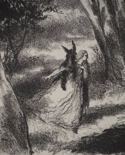 Berthold MAHN : Les contes : Peau d'Ane dans la forêt,, Lithographie originale (photo de détail 6) - Crédit photo : Galerie Art.Paris