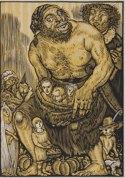 Louis JOU : Les contes : Les contes de Perrault, Gravure sur bois originale (vue générale) - Crédit photo : Galerie Art.Paris