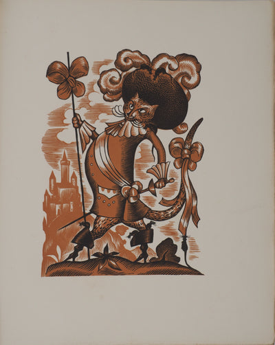 Lucien BOUCHER : Les contes : Le chat botté, Gravure sur bois originale (photo de détail 2) - Crédit photo : Galerie Art.Paris