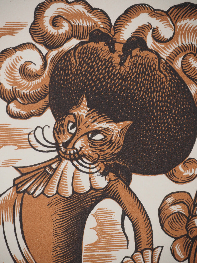 Lucien BOUCHER : Les contes : Le chat botté, Gravure sur bois originale (photo de détail 4) - Crédit photo : Galerie Art.Paris