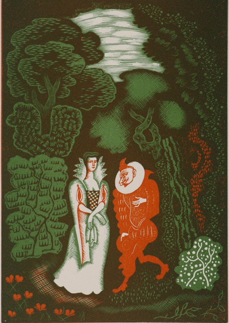 René BEN SUSSAN : Les contes : Les deux amants, Gravure sur bois originale (vue générale) - Crédit photo : Galerie Art.Paris