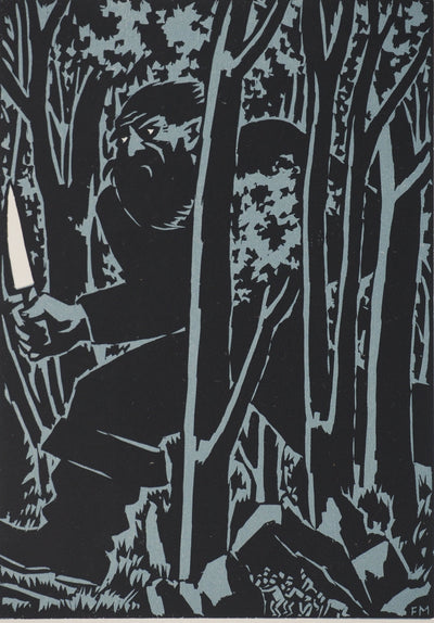 Frans MASEREL : Les contes : L'ogre dans les bois, Gravure sur bois originale (vue générale) - Crédit photo : Galerie Art.Paris