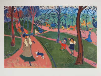 André DERAIN : Londres, Hyde Park, Lithographie originale (vue générale) - Crédit photo : Galerie Art.Paris