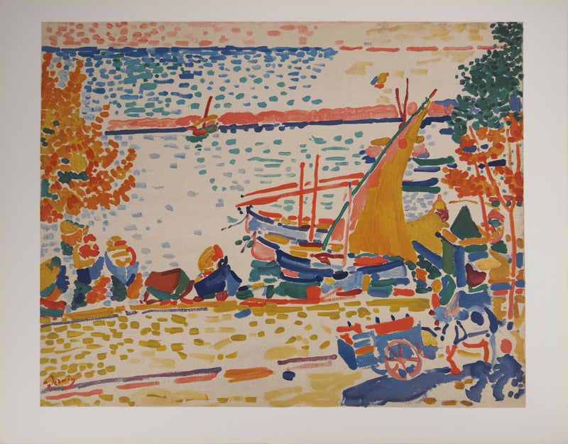 André DERAIN : Port de Collioure fauve, Lithographie originale (vue générale) - Crédit photo : Galerie Art.Paris