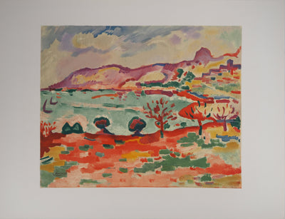 Georges BRAQUE : Marseille, Paysage à l'Estaque, Lithographie originale (vue générale) - Crédit photo : Galerie Art.Paris