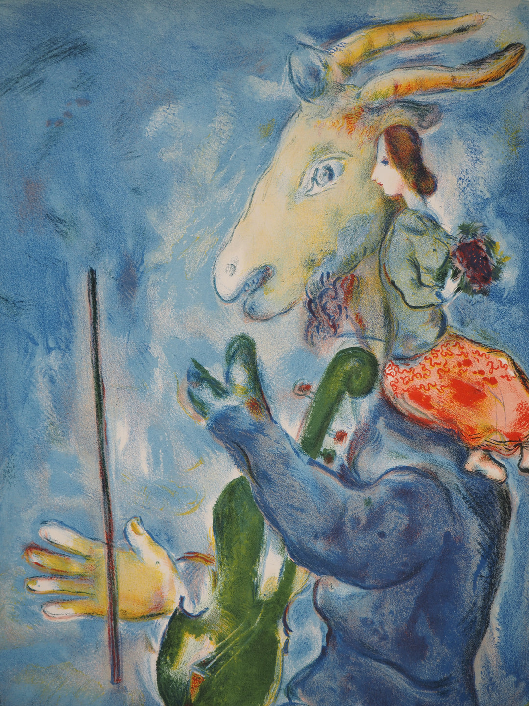 Marc CHAGALL: Musical Goat and Woman with Bouquet (Spring