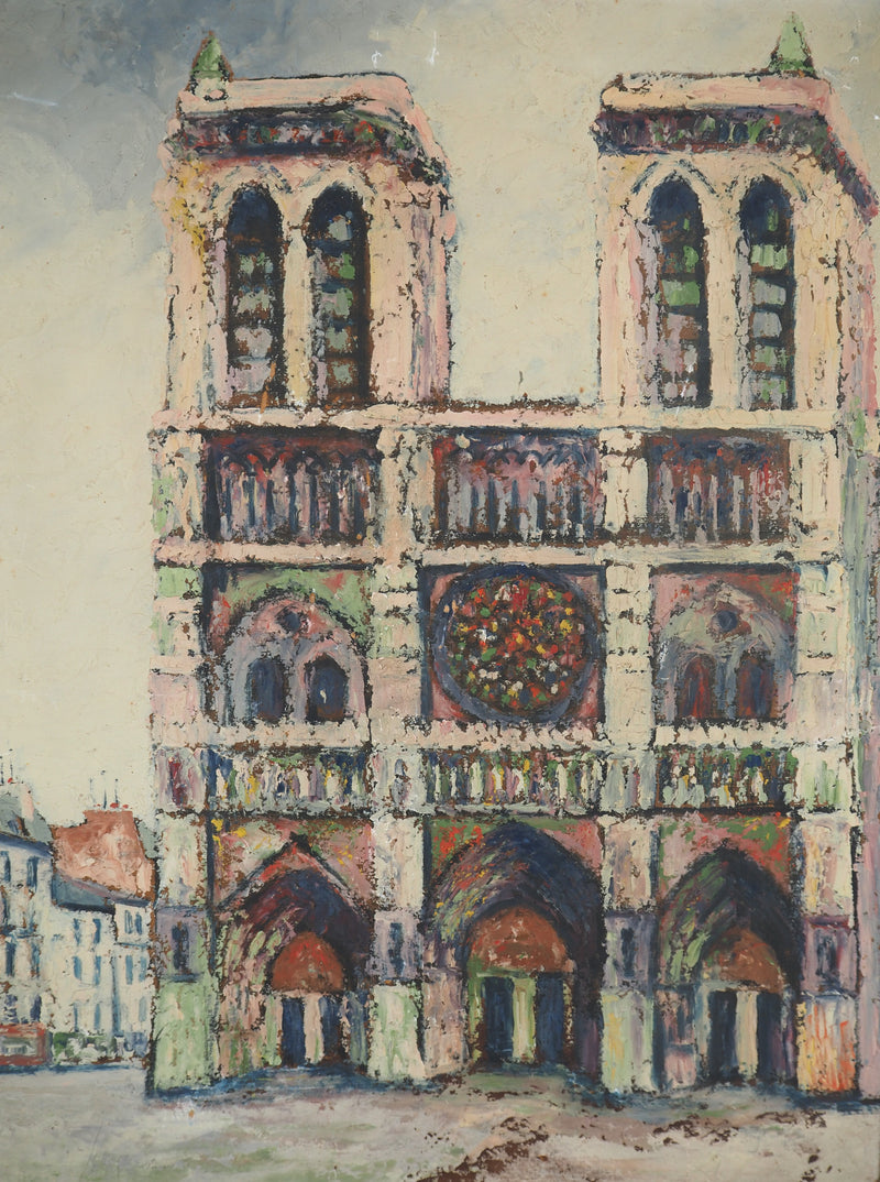 Elisée MACLET : Paris, la Cathédrale Notre Dame, Huile sur panneau signée