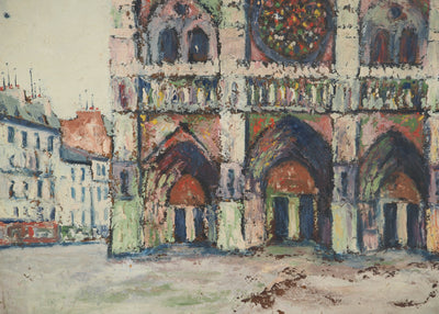 Elisée MACLET : Paris, la Cathédrale Notre Dame, Huile sur panneau signée