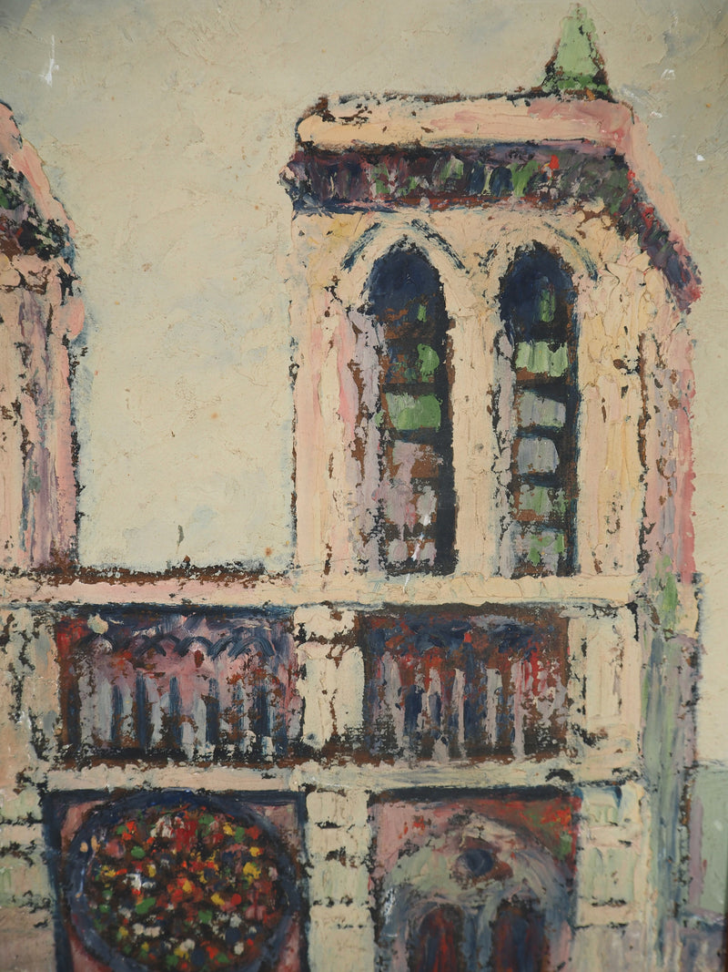 Elisée MACLET : Paris, la Cathédrale Notre Dame, Huile sur panneau signée