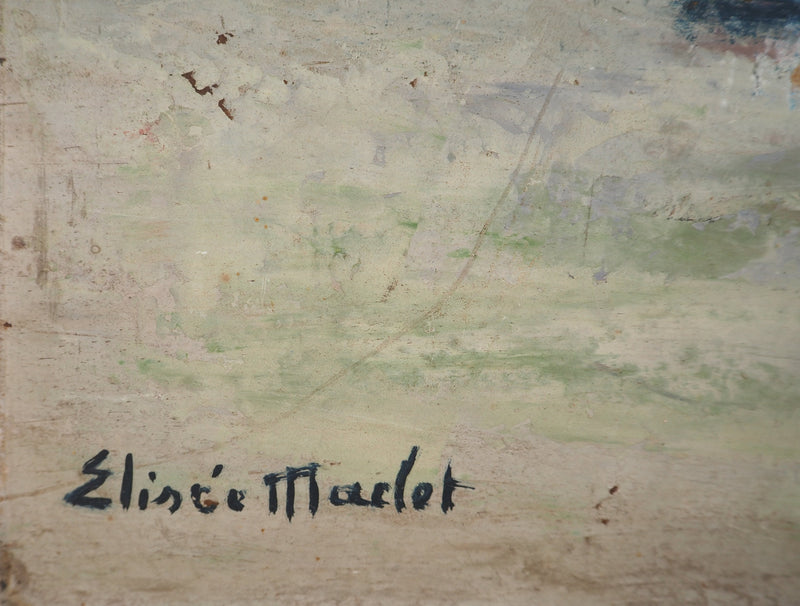 Elisée MACLET : Paris, la Cathédrale Notre Dame, Huile sur panneau signée