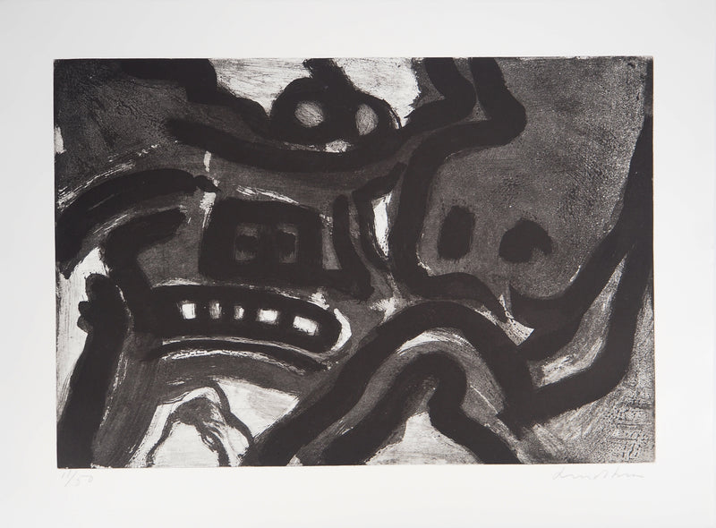 Bengt LINDSTROM : Symboles abstraits, Gravure originale (vue générale) - Crédit photo : Galerie Art.Paris