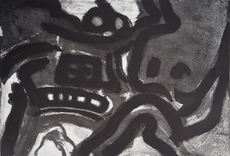 Bengt LINDSTROM : Symboles abstraits, Gravure originale (photo de détail 3) - Crédit photo : Galerie Art.Paris