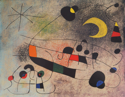 Joan MIRO : Femme abstraite sous la Lune, Affiche originale (photo de détail 3) - Crédit photo : Galerie Art.Paris