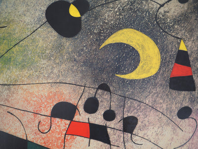 Joan MIRO : Femme abstraite sous la Lune, Affiche originale (photo de détail 5) - Crédit photo : Galerie Art.Paris