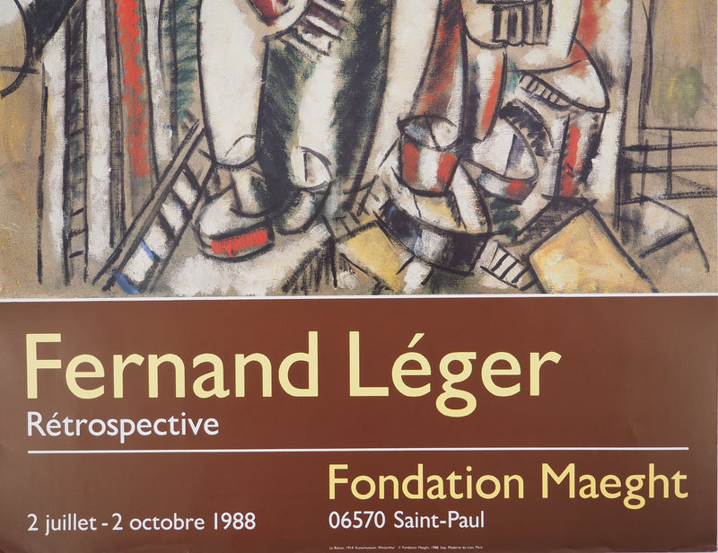 Fernand LEGER : Personnages cubistes au balcon, Affiche originale (photo de détail 5) - Crédit photo : Galerie Art.Paris