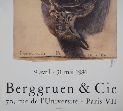 Horst JANSSEN : L'oiseau pendu, Affiche originale (photo de détail 3) - Crédit photo : Galerie Art.Paris