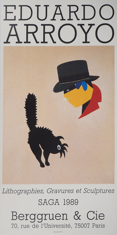 Eduardo ARROYO : Homme au chapeau et écureuil, Affiche originale (vue générale) - Crédit photo : Galerie Art.Paris