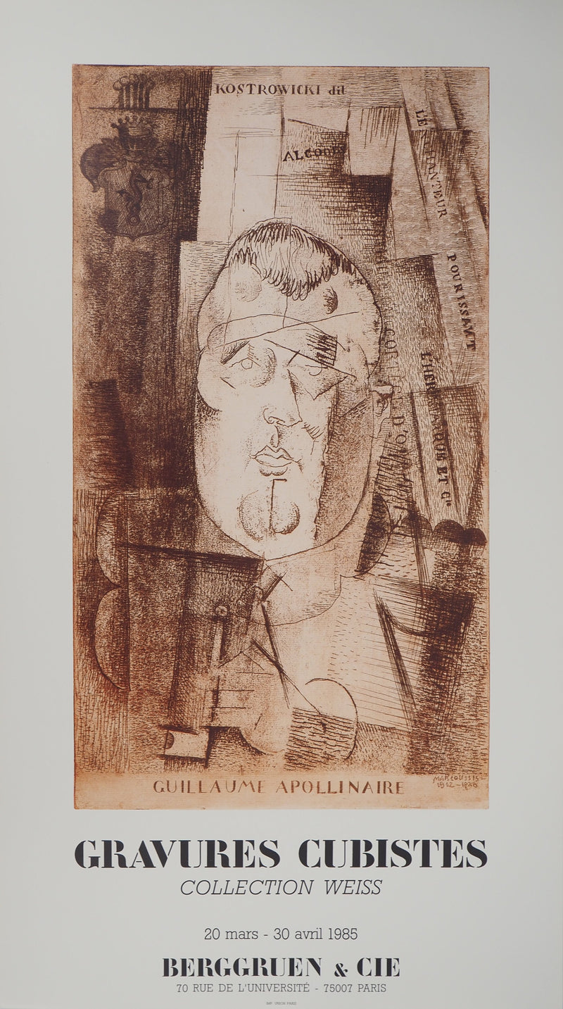 Louis MARCOUSSIS : Guillaume Apollinaire, Affiche originale (vue générale) - Crédit photo : Galerie Art.Paris