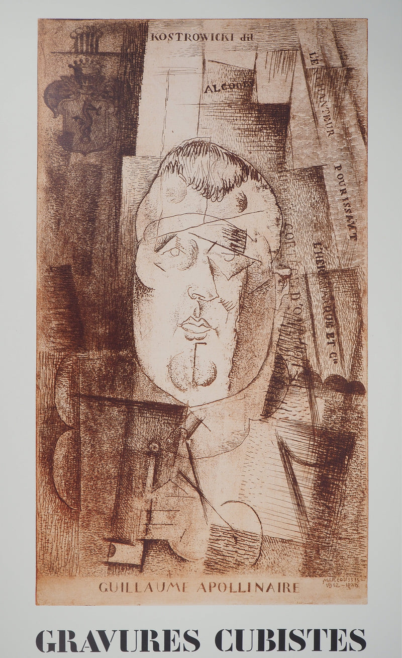 Louis MARCOUSSIS : Guillaume Apollinaire, Affiche originale (photo de détail 2) - Crédit photo : Galerie Art.Paris