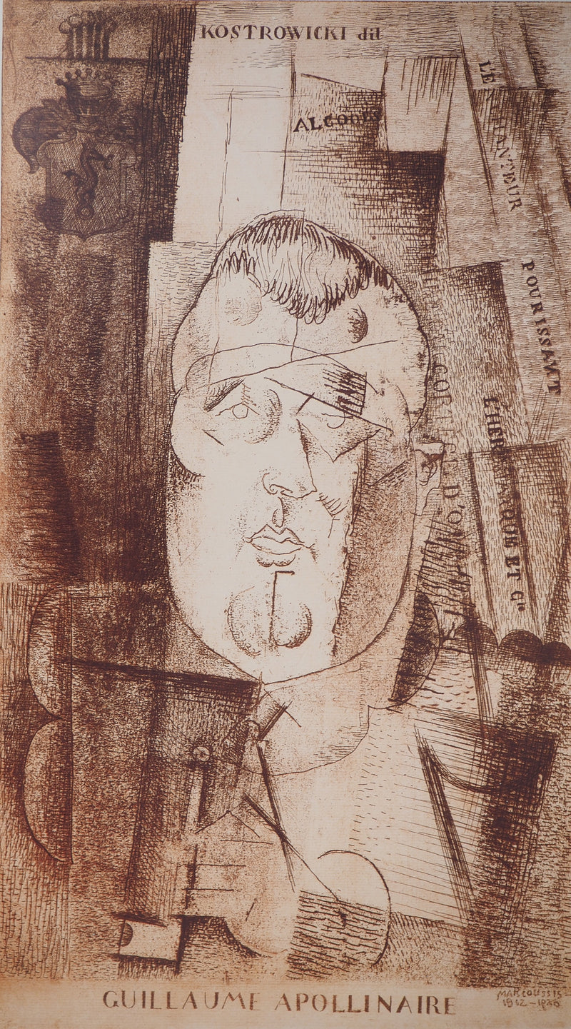 Louis MARCOUSSIS : Guillaume Apollinaire, Affiche originale (photo de détail 4) - Crédit photo : Galerie Art.Paris