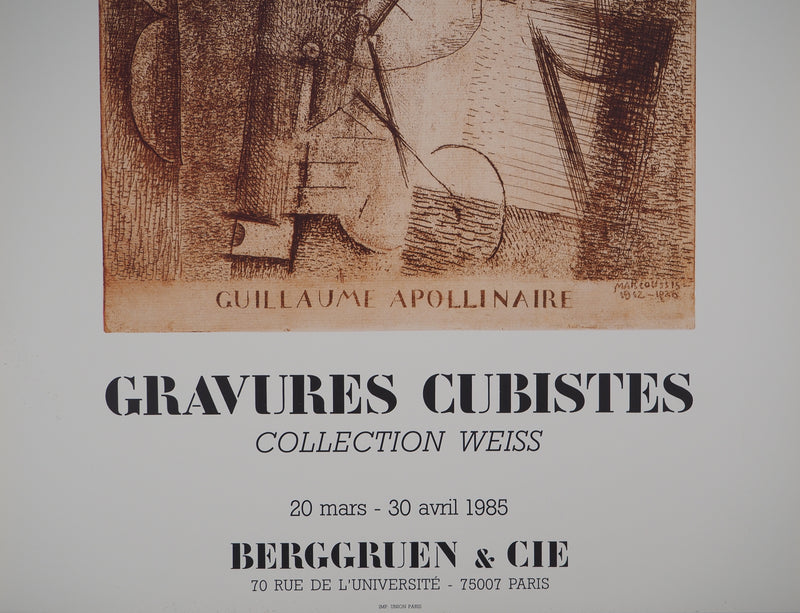 Louis MARCOUSSIS : Guillaume Apollinaire, Affiche originale (photo de détail 6) - Crédit photo : Galerie Art.Paris