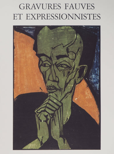 Erich HECKEL : Expressionisme, Portrait d'Homme, Affiche originale (photo de détail 2) - Crédit photo : Galerie Art.Paris