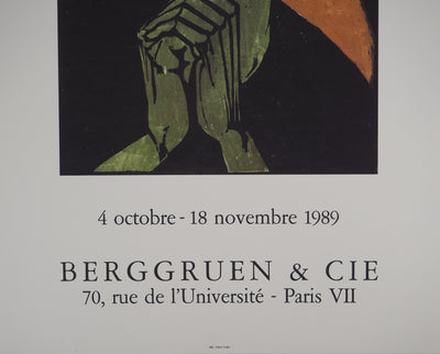 Erich HECKEL : Expressionisme, Portrait d'Homme, Affiche originale (photo de détail 5) - Crédit photo : Galerie Art.Paris