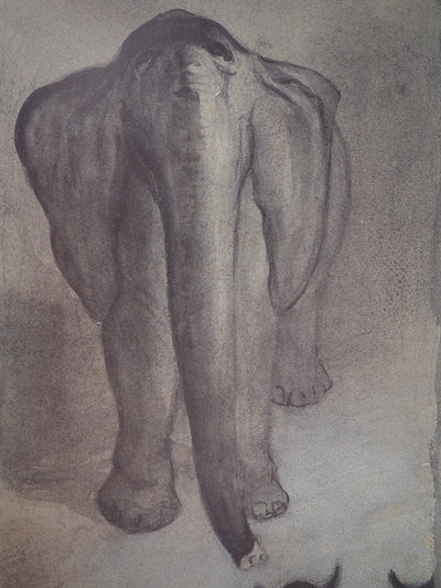 Alfred KUBIN : L'éléphant, Affiche originale (photo de détail 3) - Crédit photo : Galerie Art.Paris