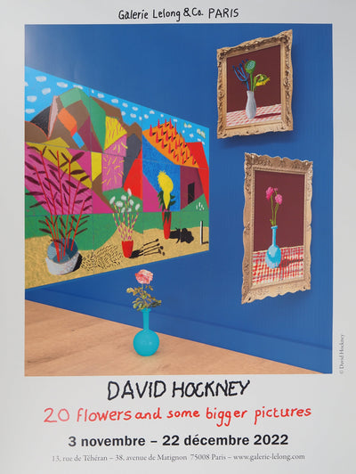 David HOCKNEY : 20 Flowers and Some Bigger Pictures, Affiche originale (vue générale) - Crédit photo : Galerie Art.Paris