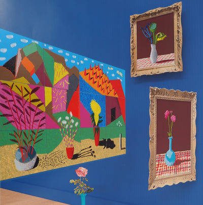 David HOCKNEY : 20 Flowers and Some Bigger Pictures, Affiche originale (photo de détail 3) - Crédit photo : Galerie Art.Paris