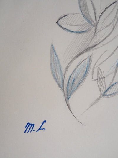 Marie LAURENCIN : Composition végétale, Dessin original signé