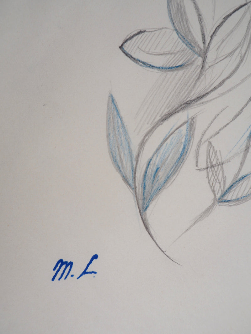 Marie LAURENCIN : Composition végétale, Dessin original signé
