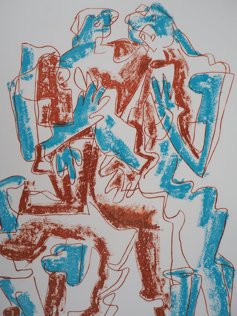 Ossip ZADKINE : Le couple sculptural, Lithographie originale (photo de détail 3) - Crédit photo : Galerie Art.Paris
