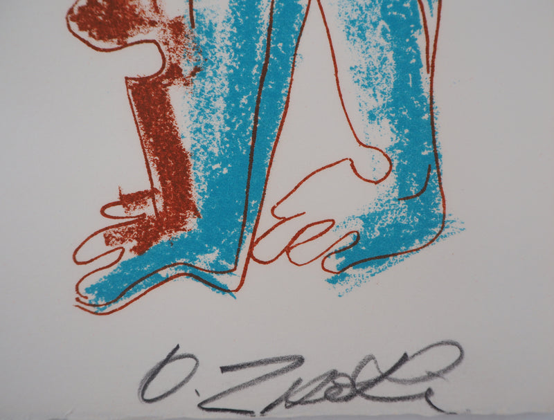 Ossip ZADKINE : Le couple sculptural, Lithographie originale (photo de détail 2) - Crédit photo : Galerie Art.Paris