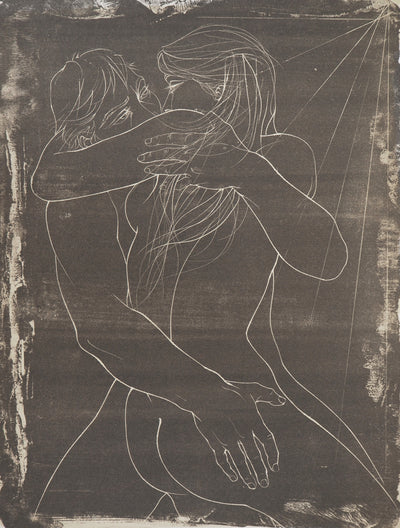 Pierre-Yves TREMOIS : Couple enlacé, Lithographie originale (photo de détail 3) - Crédit photo : Galerie Art.Paris