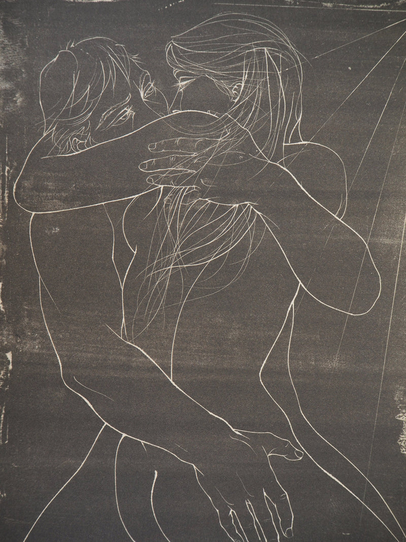 Pierre-Yves TREMOIS : Couple enlacé, Lithographie originale (photo de détail 4) - Crédit photo : Galerie Art.Paris