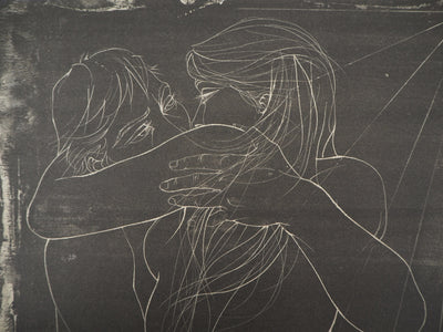 Pierre-Yves TREMOIS : Couple enlacé, Lithographie originale (photo de détail 5) - Crédit photo : Galerie Art.Paris