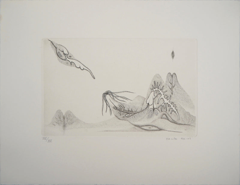 Cécile REIMS : Cosmogonies 4, Gravure originale signée
