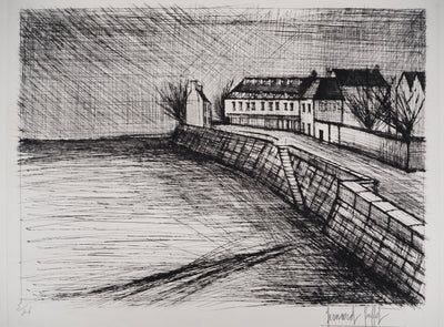 Bernard BUFFET : Le quai, Gravure originale (photo de détail 3) - Crédit photo : Galerie Art.Paris
