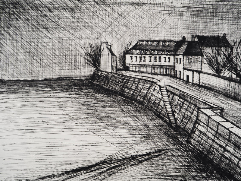 Bernard BUFFET : Le quai, Gravure originale (photo de détail 4) - Crédit photo : Galerie Art.Paris