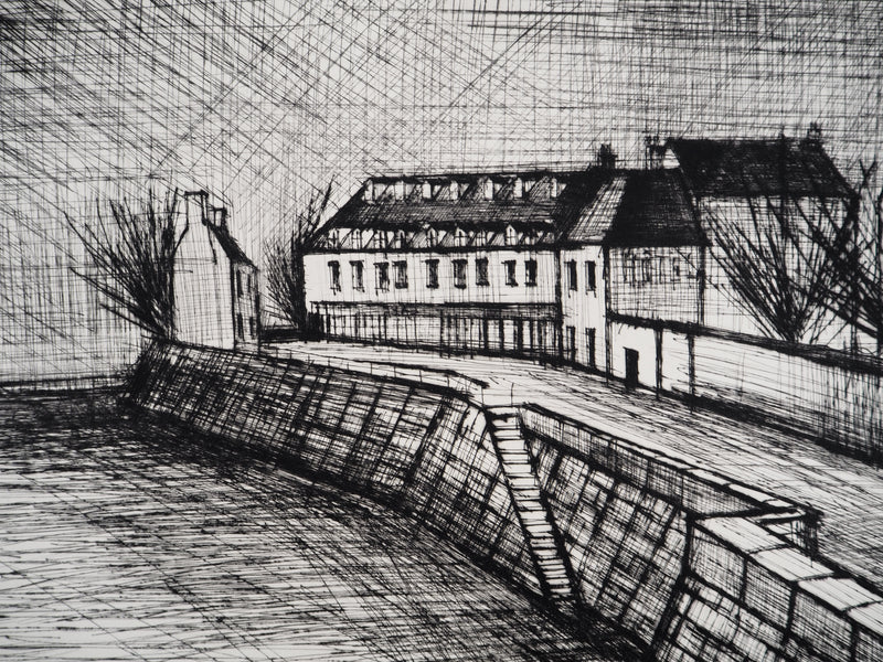 Bernard BUFFET : Le quai, Gravure originale (photo de détail 5) - Crédit photo : Galerie Art.Paris