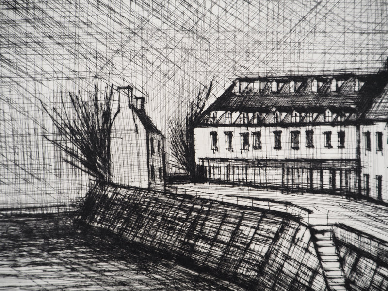 Bernard BUFFET : Le quai, Gravure originale (photo de détail 6) - Crédit photo : Galerie Art.Paris