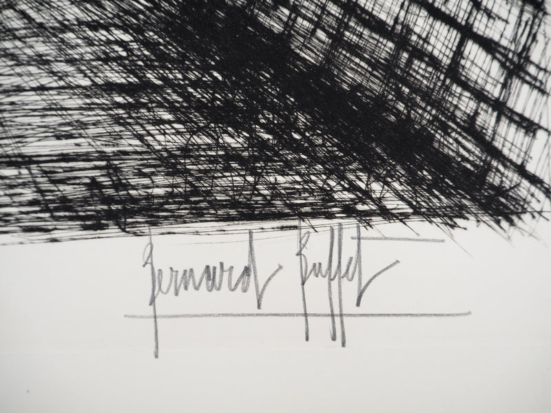 Bernard BUFFET : Le quai, Gravure originale (photo de détail 2) - Crédit photo : Galerie Art.Paris