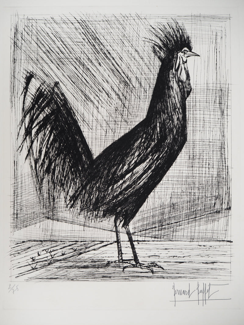 Bernard BUFFET : Le coq, Gravure originale (photo de détail 3) - Crédit photo : Galerie Art.Paris