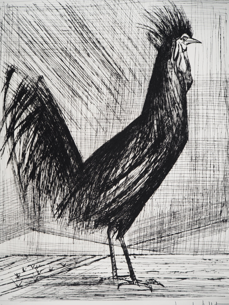 Bernard BUFFET : Le coq, Gravure originale (photo de détail 4) - Crédit photo : Galerie Art.Paris