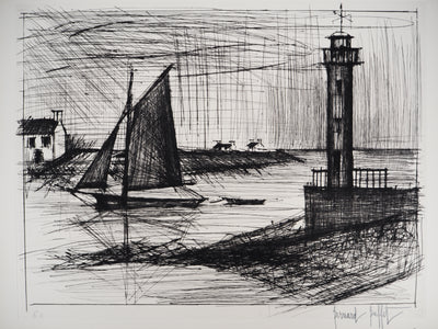 Bernard BUFFET : L'embouchure de l'Odet, Gravure originale (photo de détail 3) - Crédit photo : Galerie Art.Paris